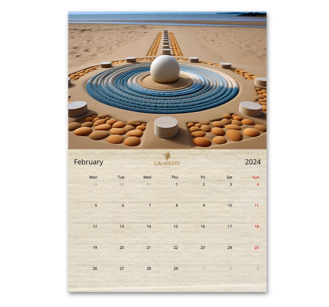 great gift for yoga friend or yoga studio, calendar of sacred geometry, zen, 